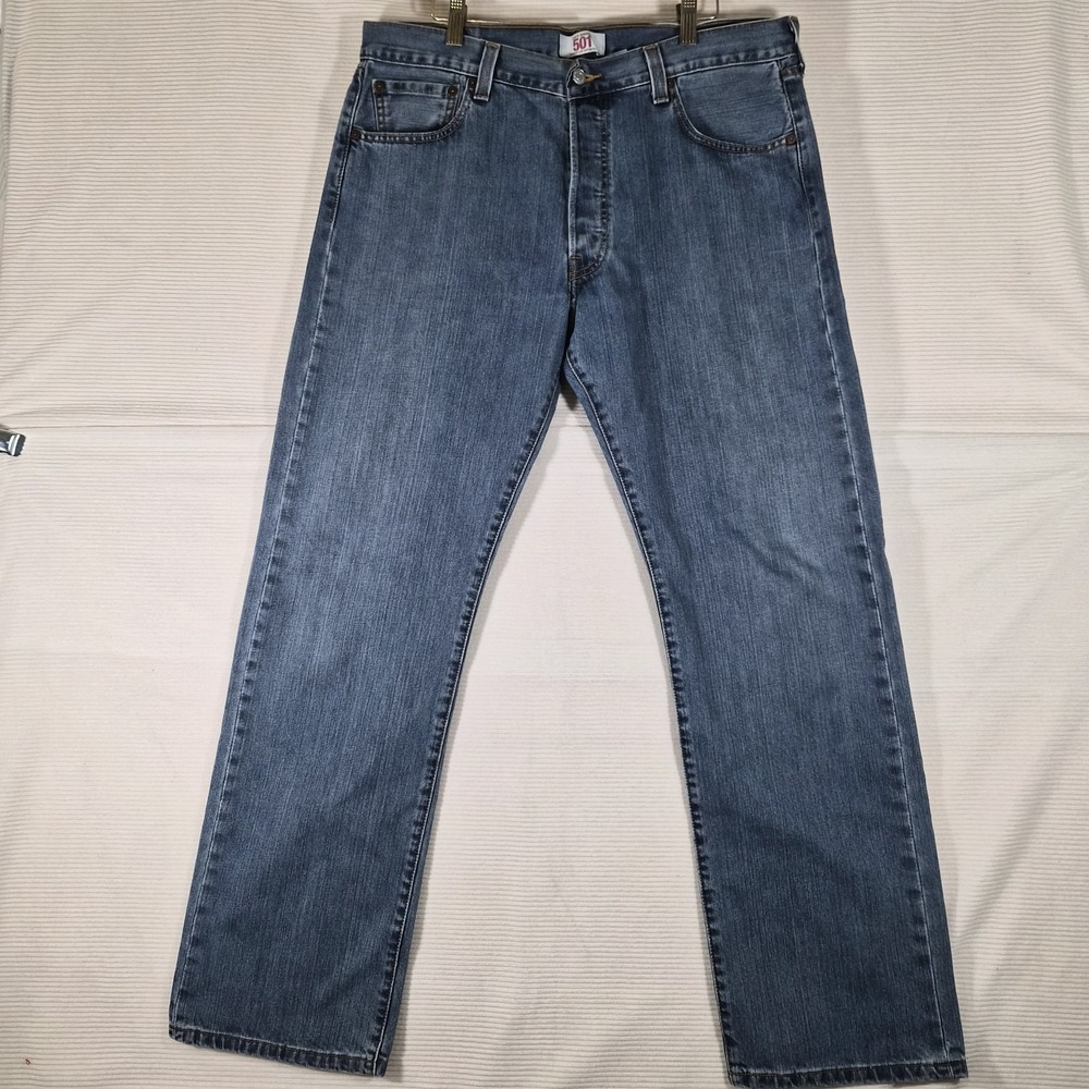 Levi's‎ 501 Jeans Mens 36x32 Button Fly Medium Wash 100% Cotton Straight Leg
